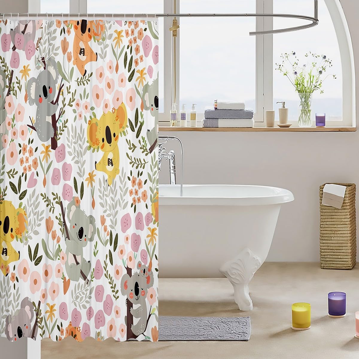 Feelyou Koala Shower Curtain Set 72x72