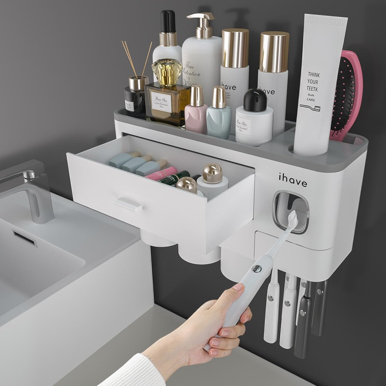 iHave Wall Mounted Toothbrush Holder with Dispenser 1