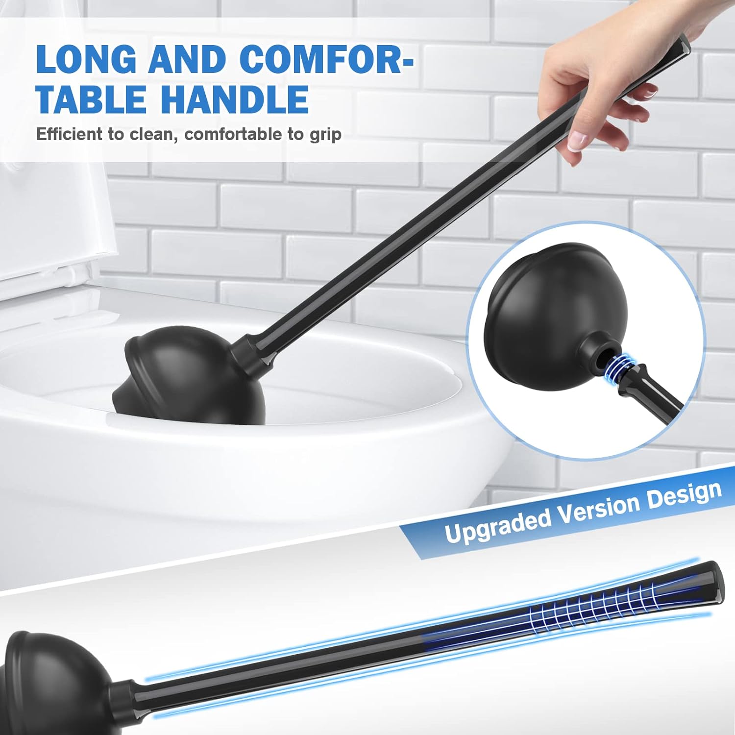 Trenti Toilet Plunger and Brush Set with Caddy Stand