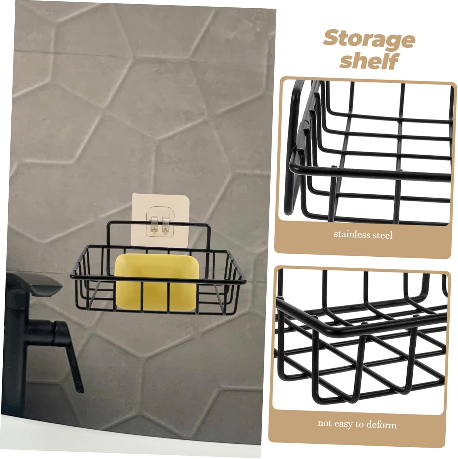 SOPOTUTU Silver Metal Bathroom Soap Holder Rack