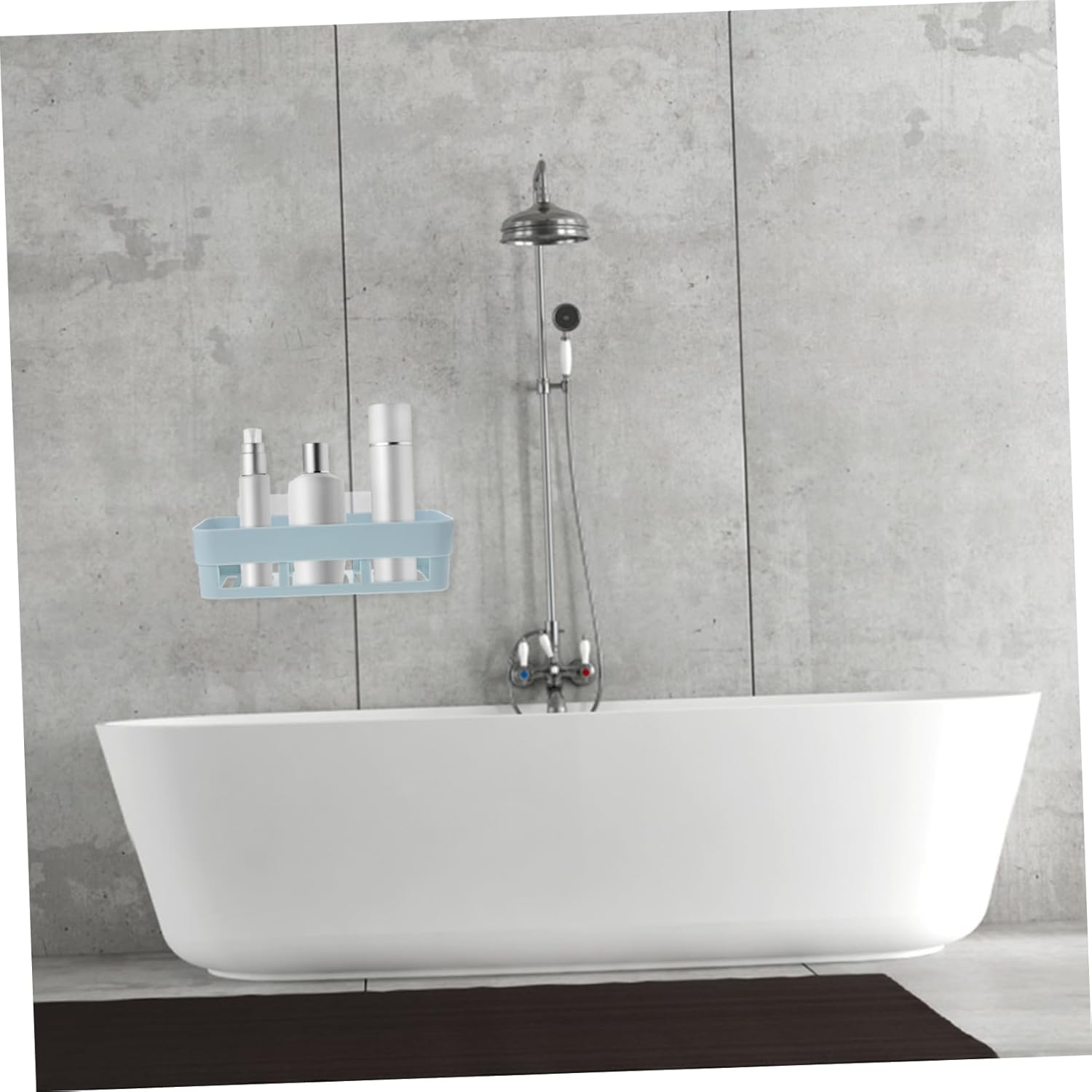 Amosfun Adhesive Shower Caddy with Dry Storage