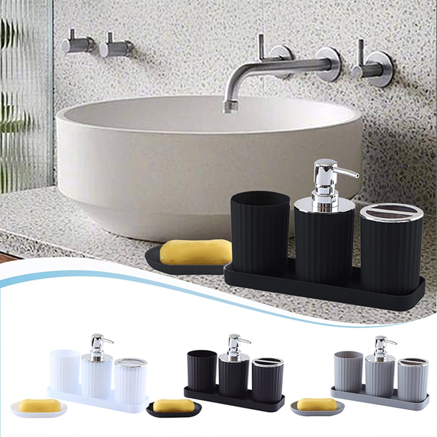 5 Pcs Modern Bathroom Accessories Set