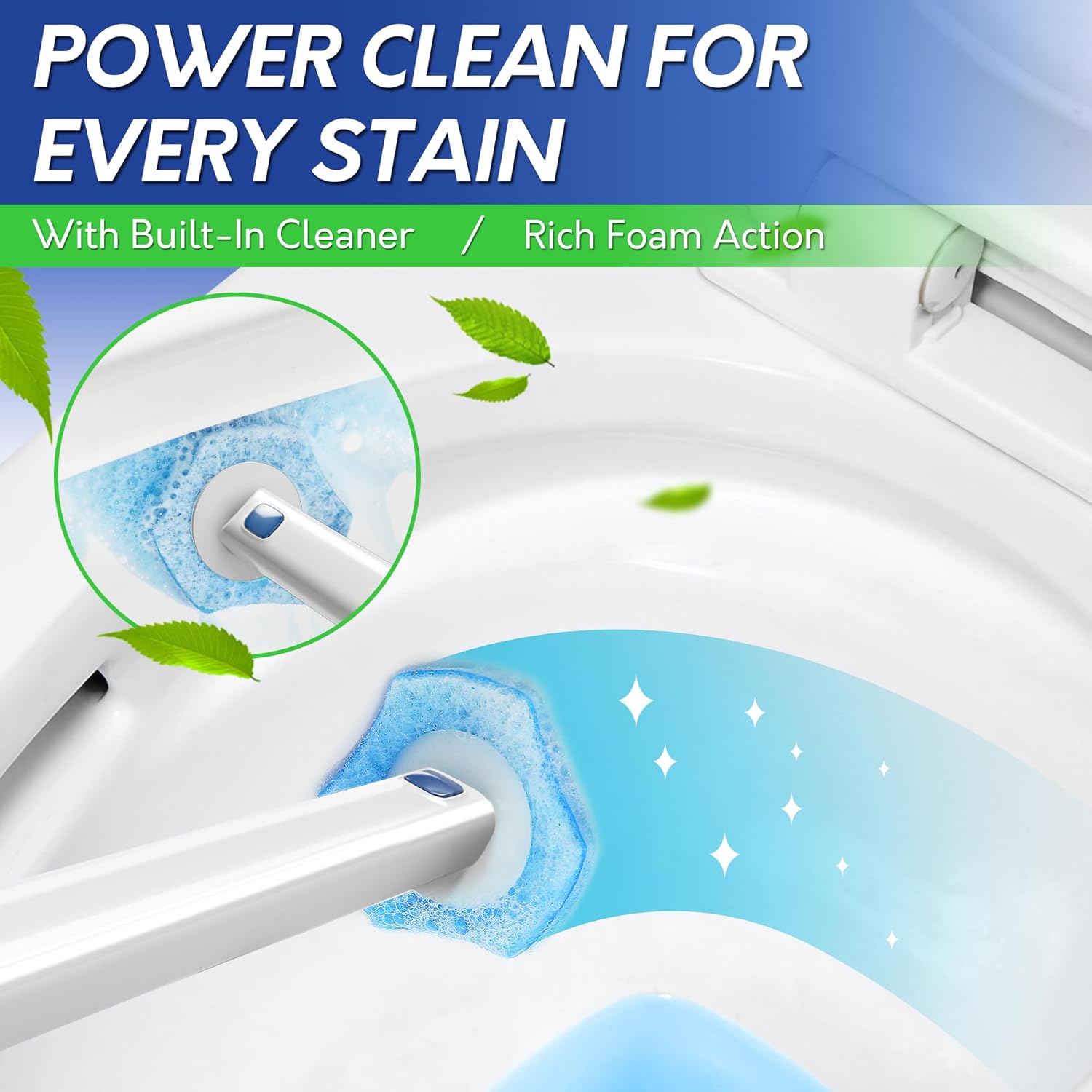 BOOMJOY Toilet Brush Set with 15 Refills and Holder 1
