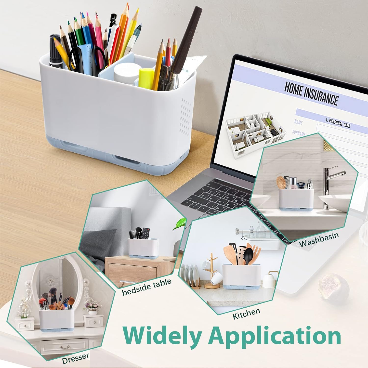 Boperzi 6-Slot Toothbrush Holder with Drainage and Anti-Slip Design