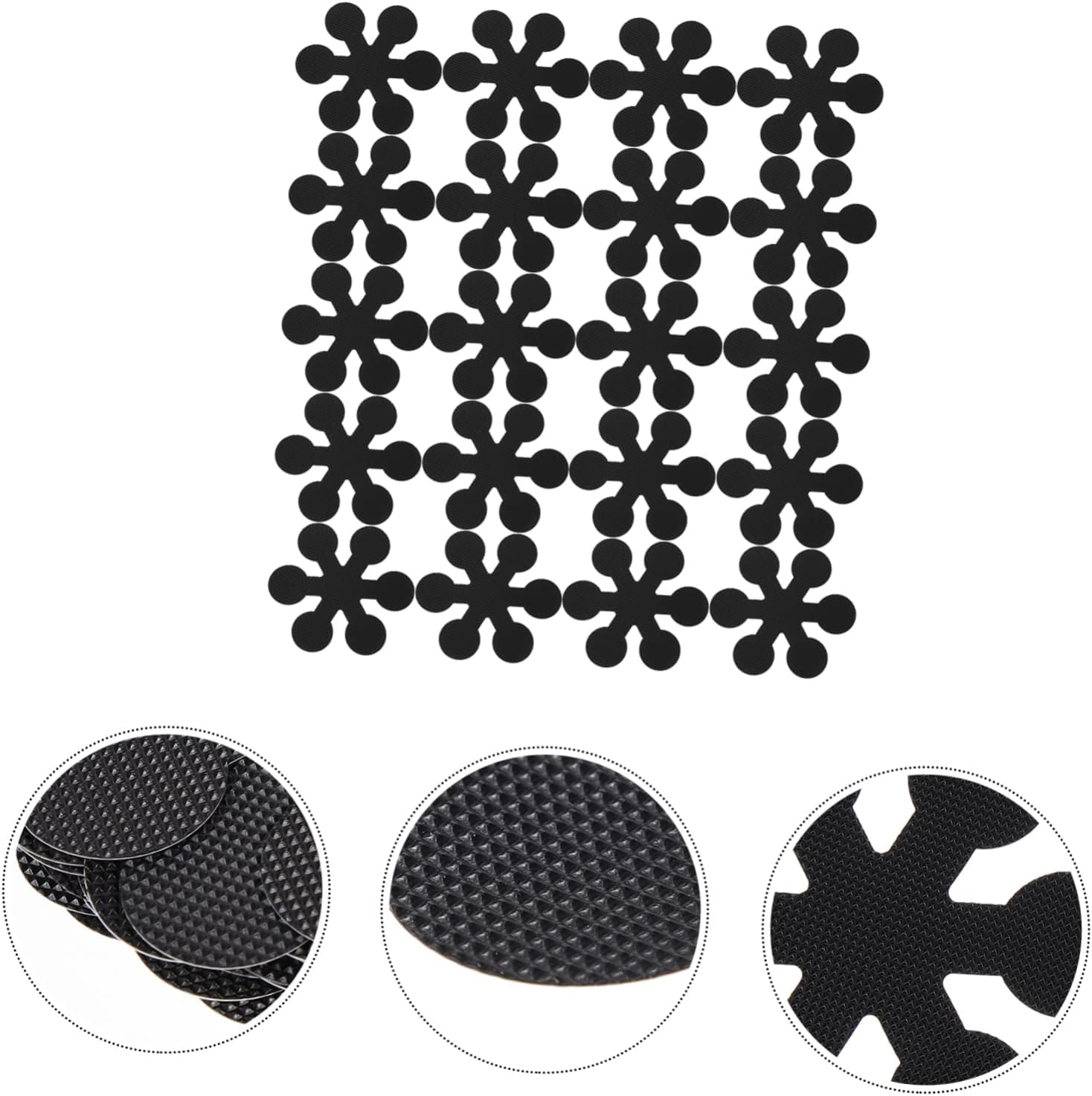 Ciieeo 20pcs Non-Slip Bath Stickers Waterproof Safety Adhesive Sticks Black