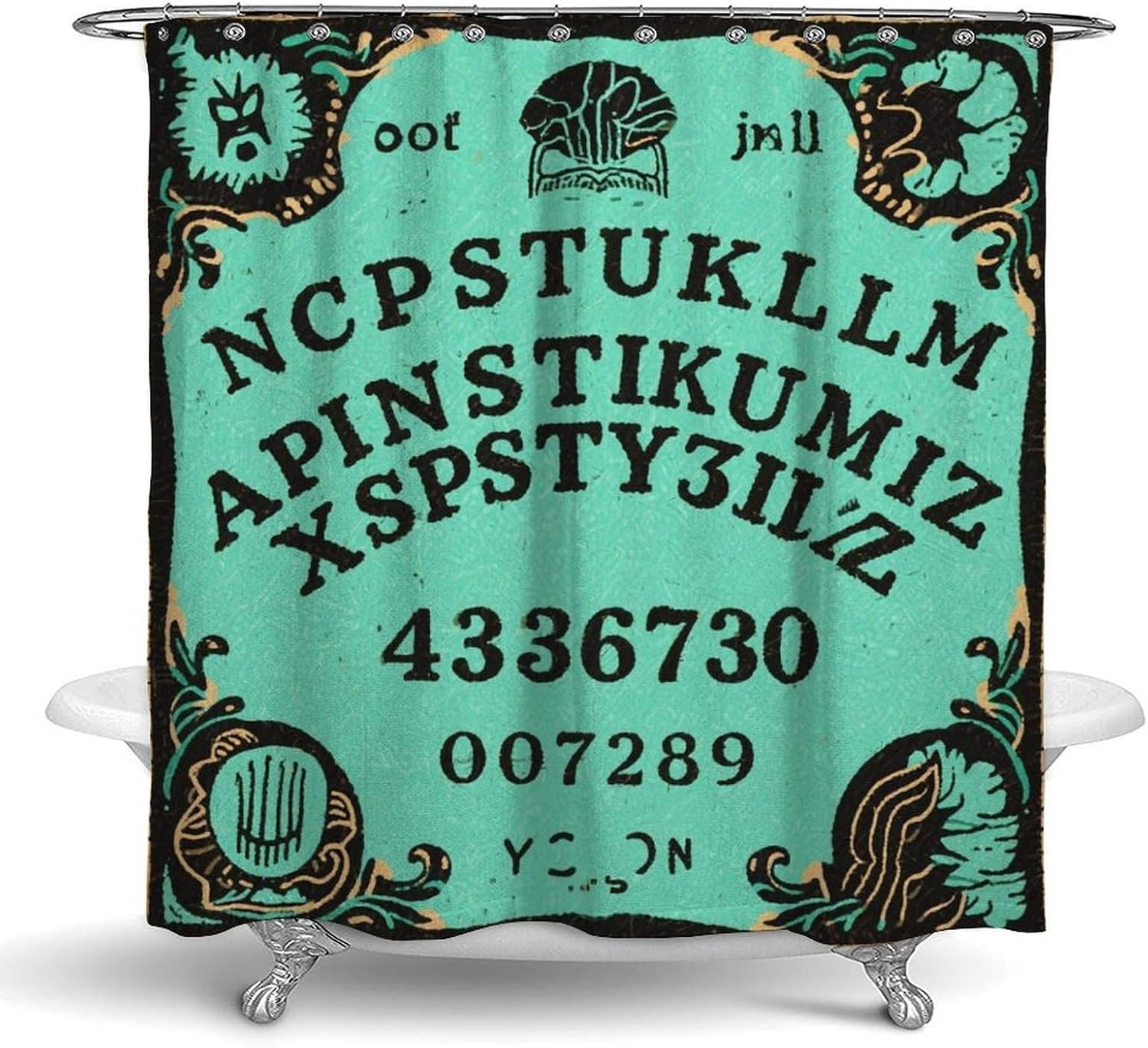 Magical Witchcraft Spirit Board Shower Curtain with 12 Hooks 72x72 Inch