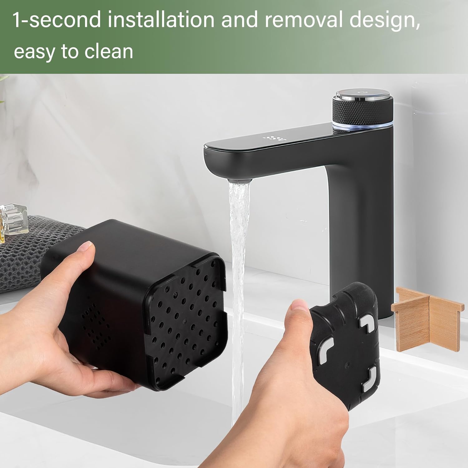 Durable Toothbrush Holder with 3 Slots - Black