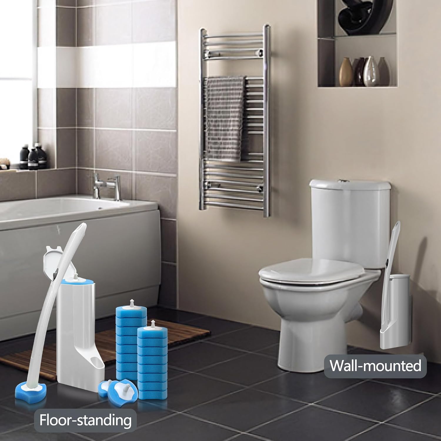 144 Count Toilet Brush Refills Upgrade for Bathroom Cleaning