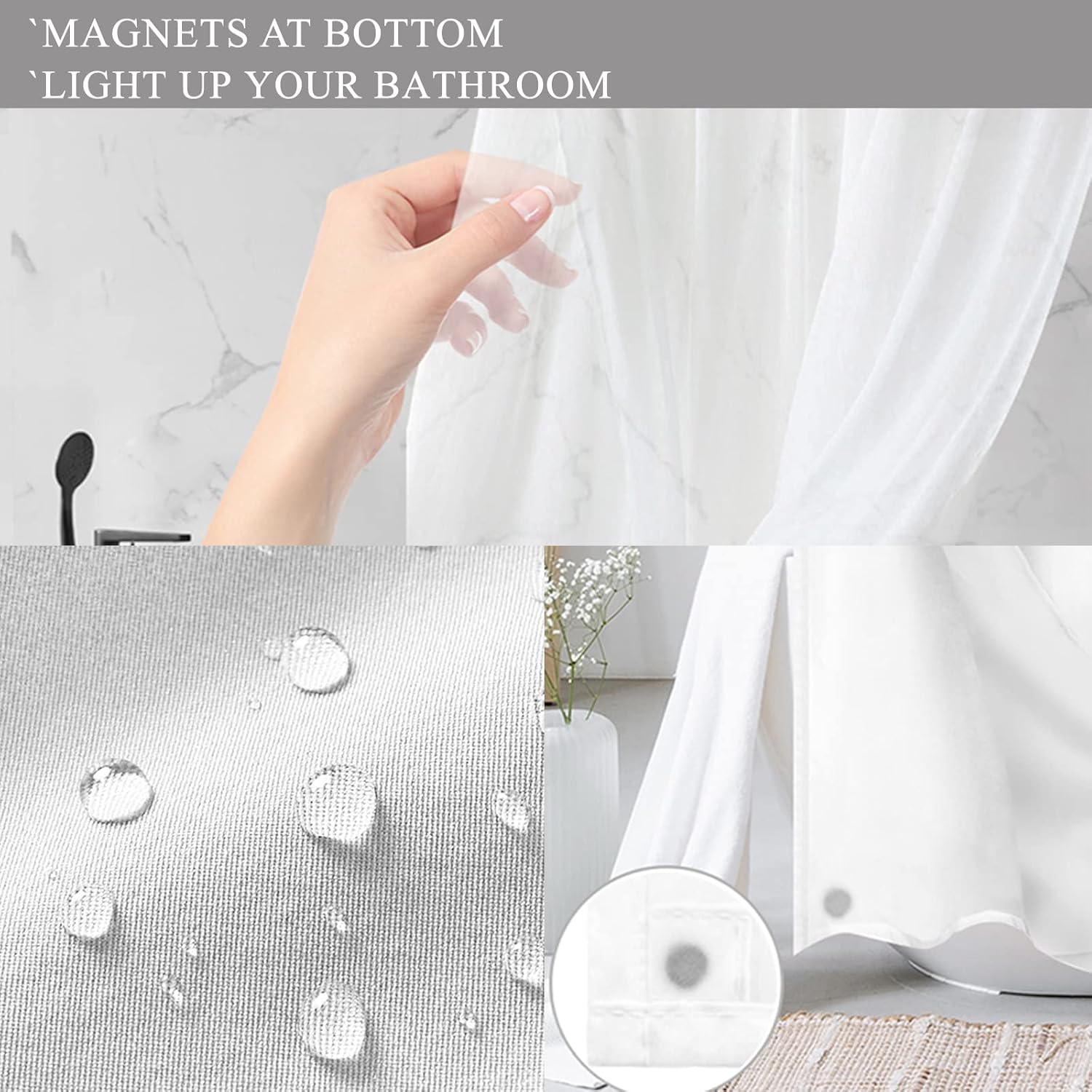 Tititex Abstract Curve Lines Snap-In Liner Shower Curtain