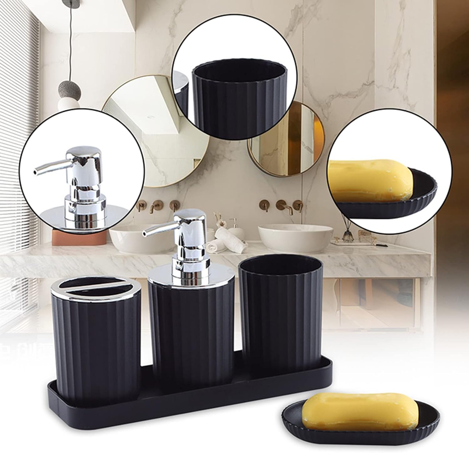 5 Pcs Modern Bathroom Accessories Set