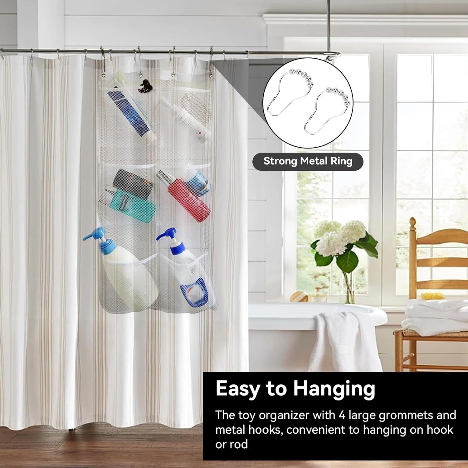 Gsycle 2PCS Mesh Shower Caddy Hanging Organizer