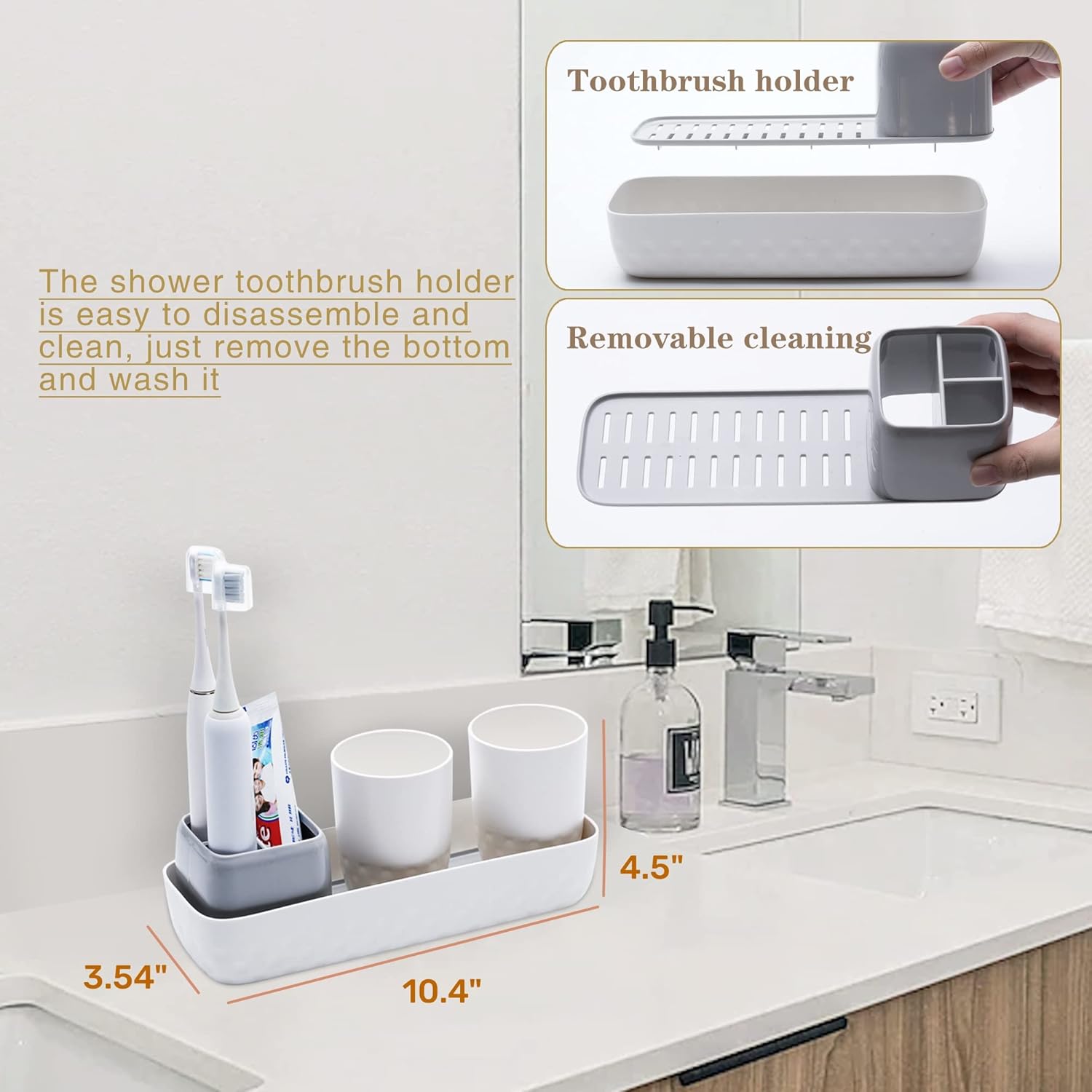 Ayswupt Electric Toothbrush Holder with 2 Cups Set