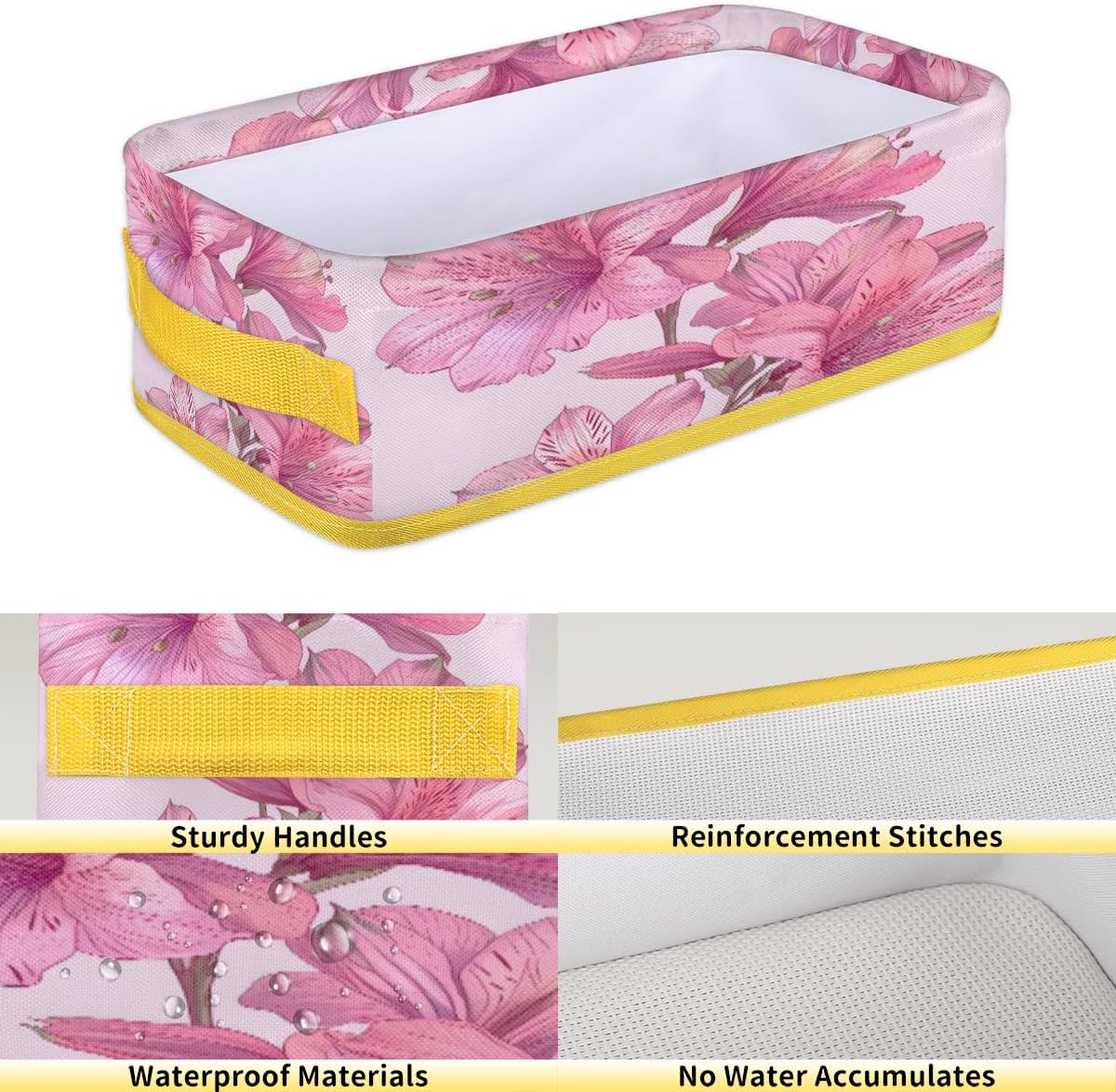 Pinks Floral Toilet Paper Baskets for Bathroom Storage 1