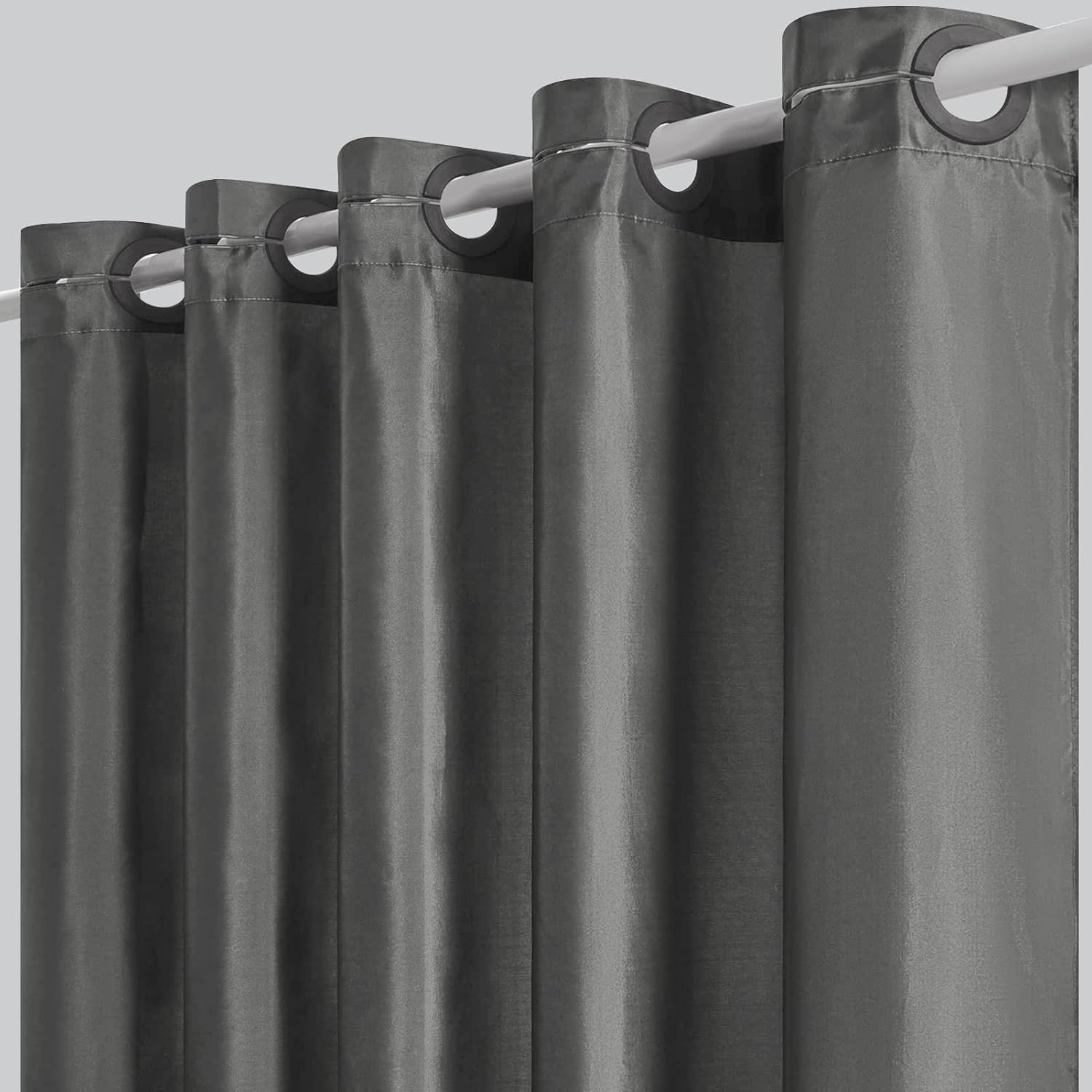 Furlinic No Hook Shower Curtain Dark Grey 72x72 Inch