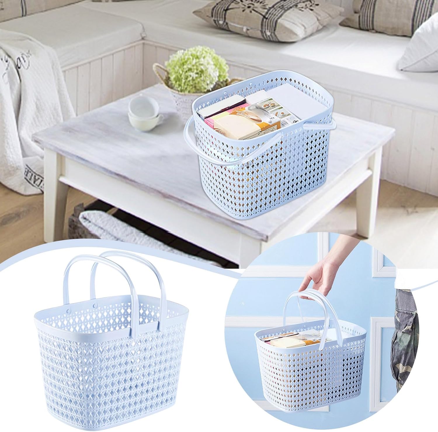 Portable Shower Caddy Basket with Handle Organizer