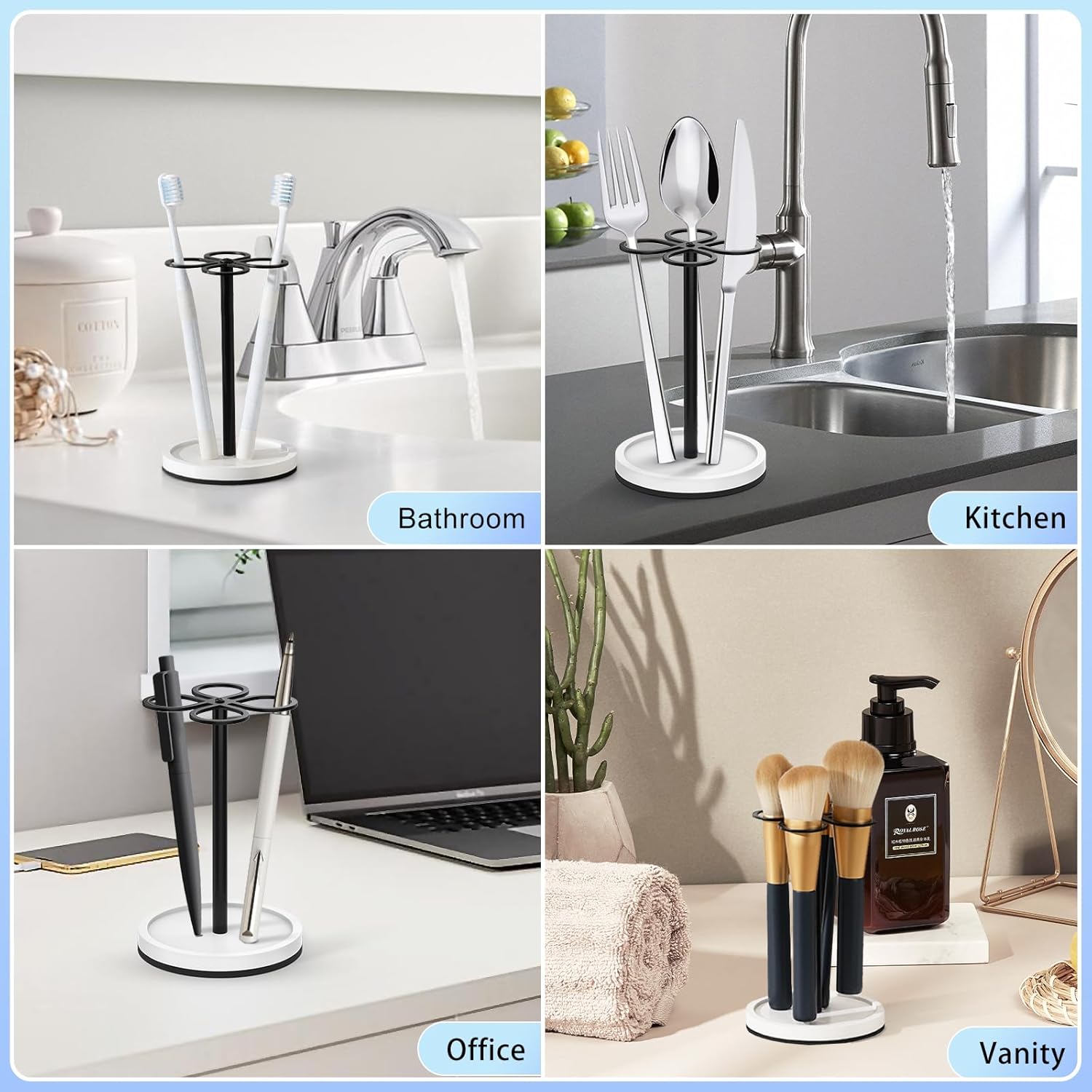 Luxspire Toothbrush Holder Stand Matte Black