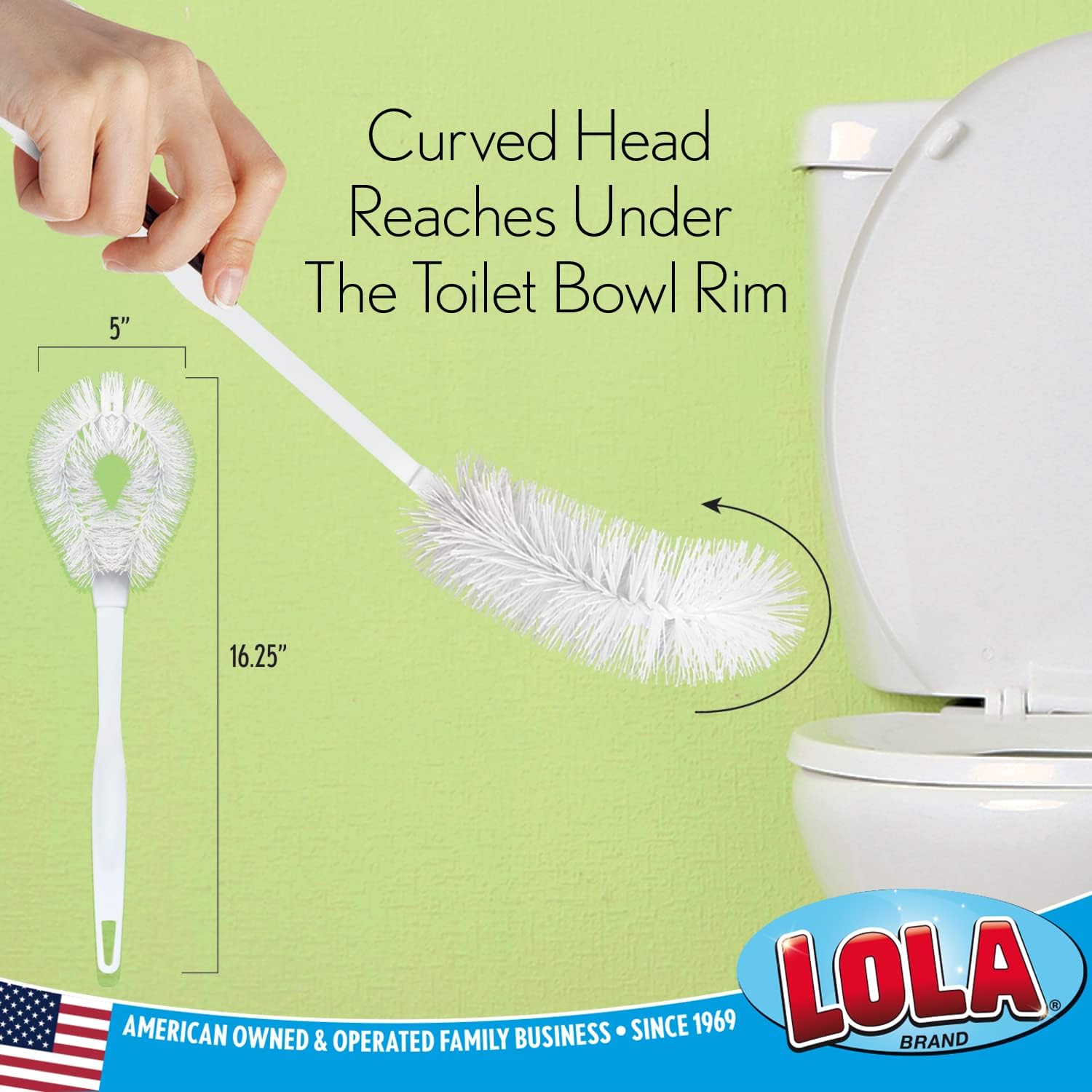 Lola Products Toilet Bowl Brush with Curved Head
