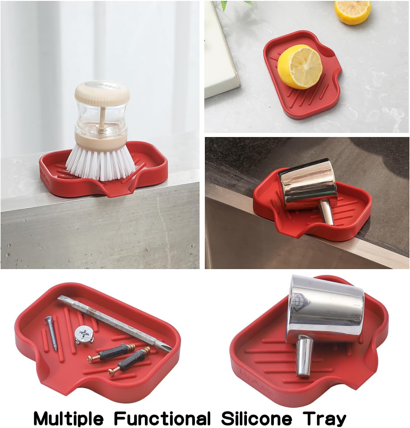 MicoYang Silicone Soap Dish with Drain Spout - 49x32