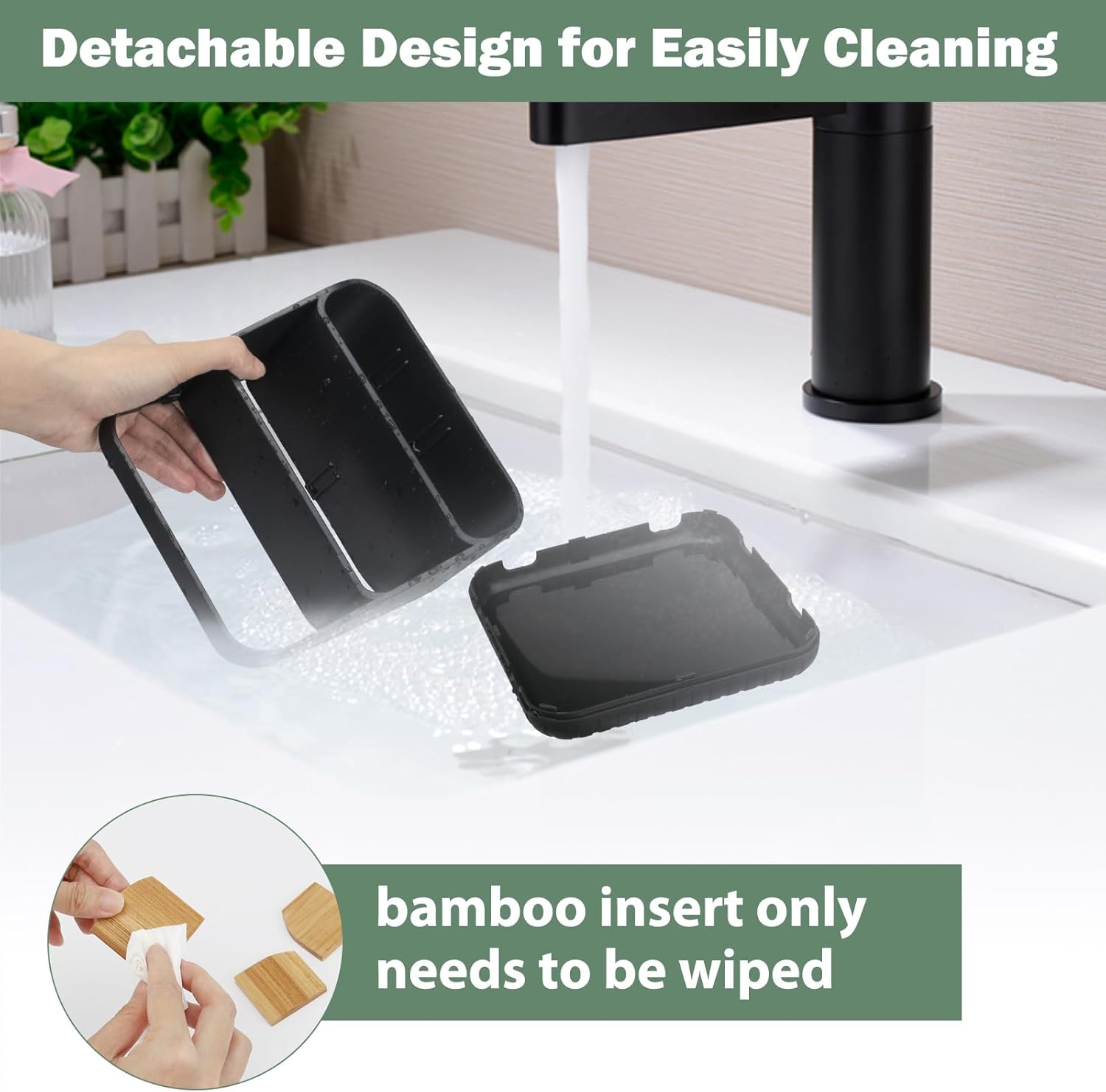 Chintu 6 Slots Toothbrush Holder with Drainage Anti-Slip and Detachable Design
