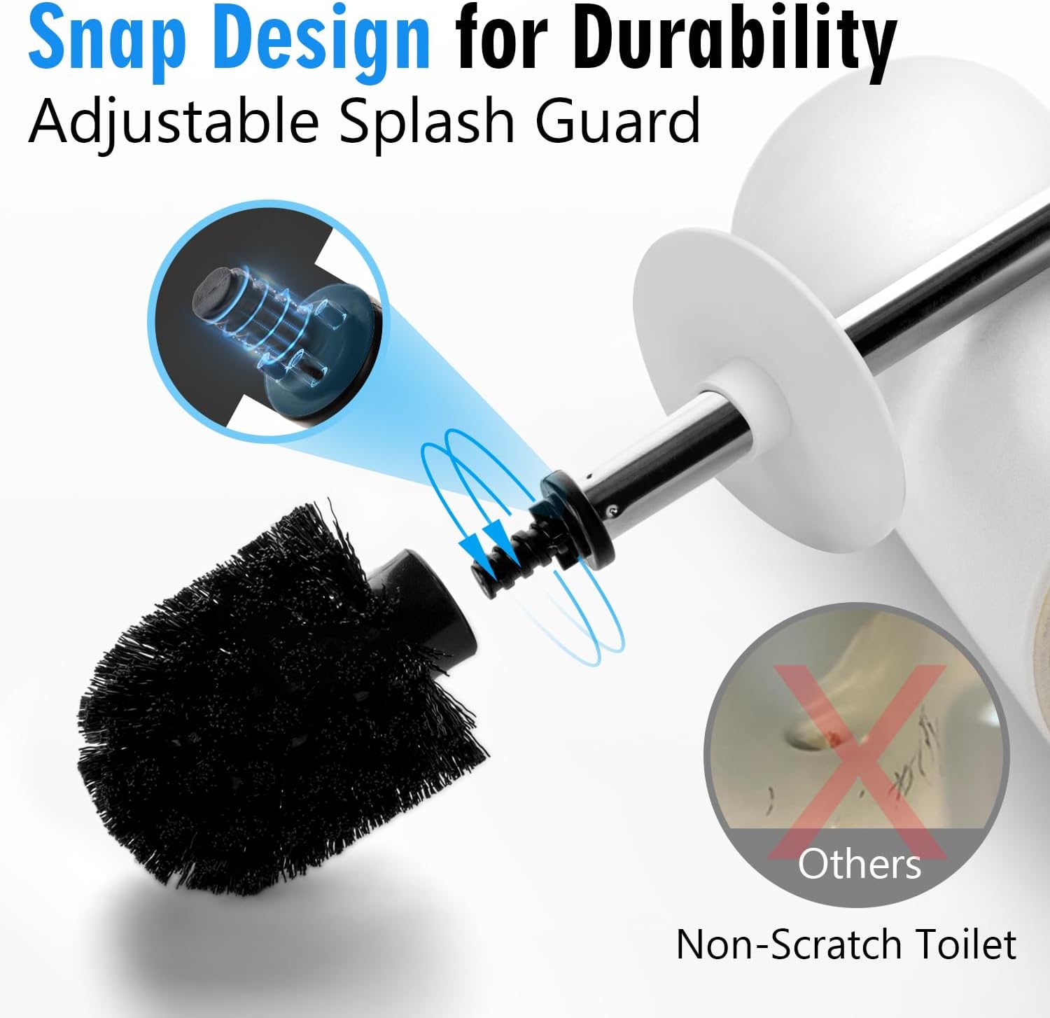 Viosuniu Matt White Ceramic Toilet Brush Set 1
