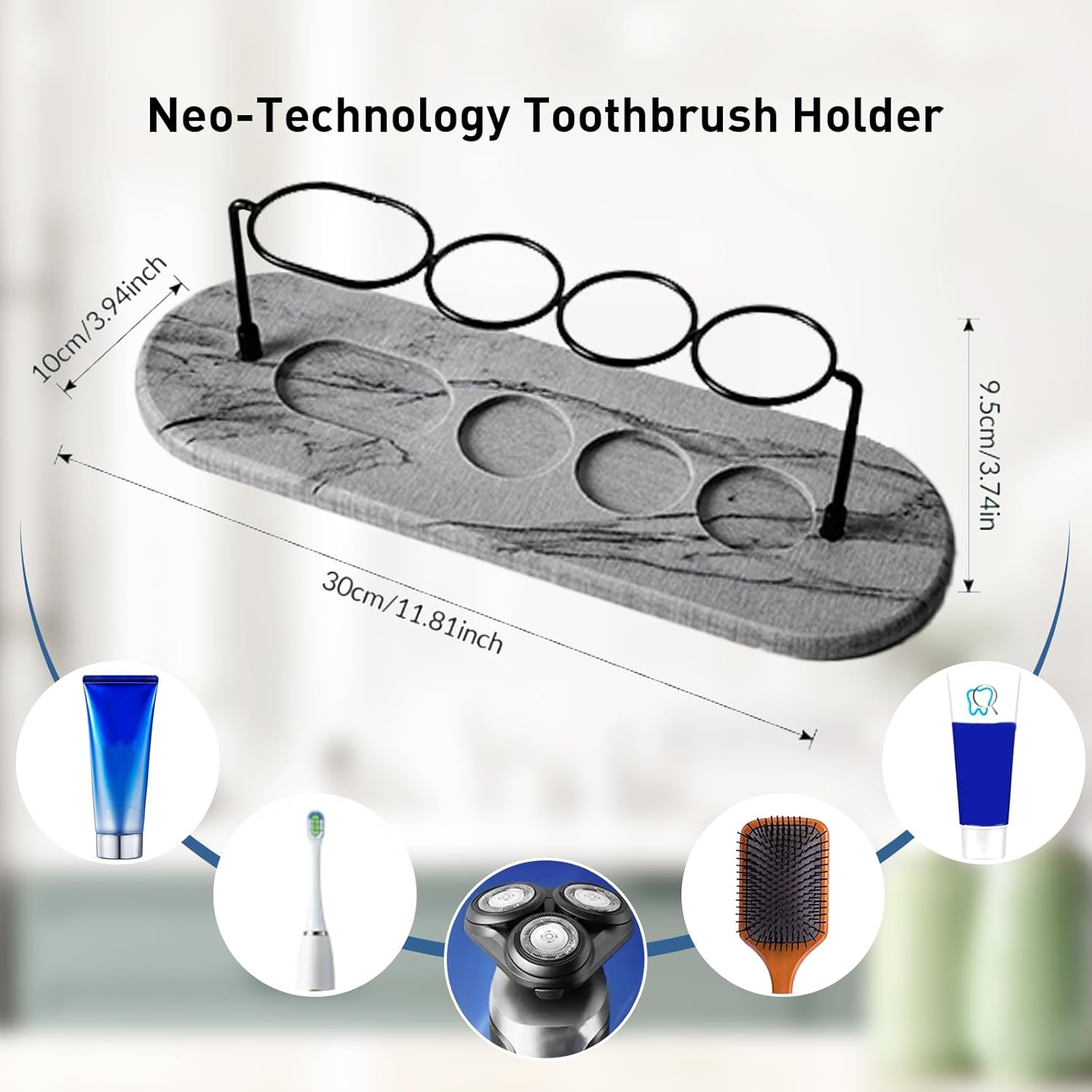Cmreasj Metal Toothbrush Holder with Diatomite Base 1