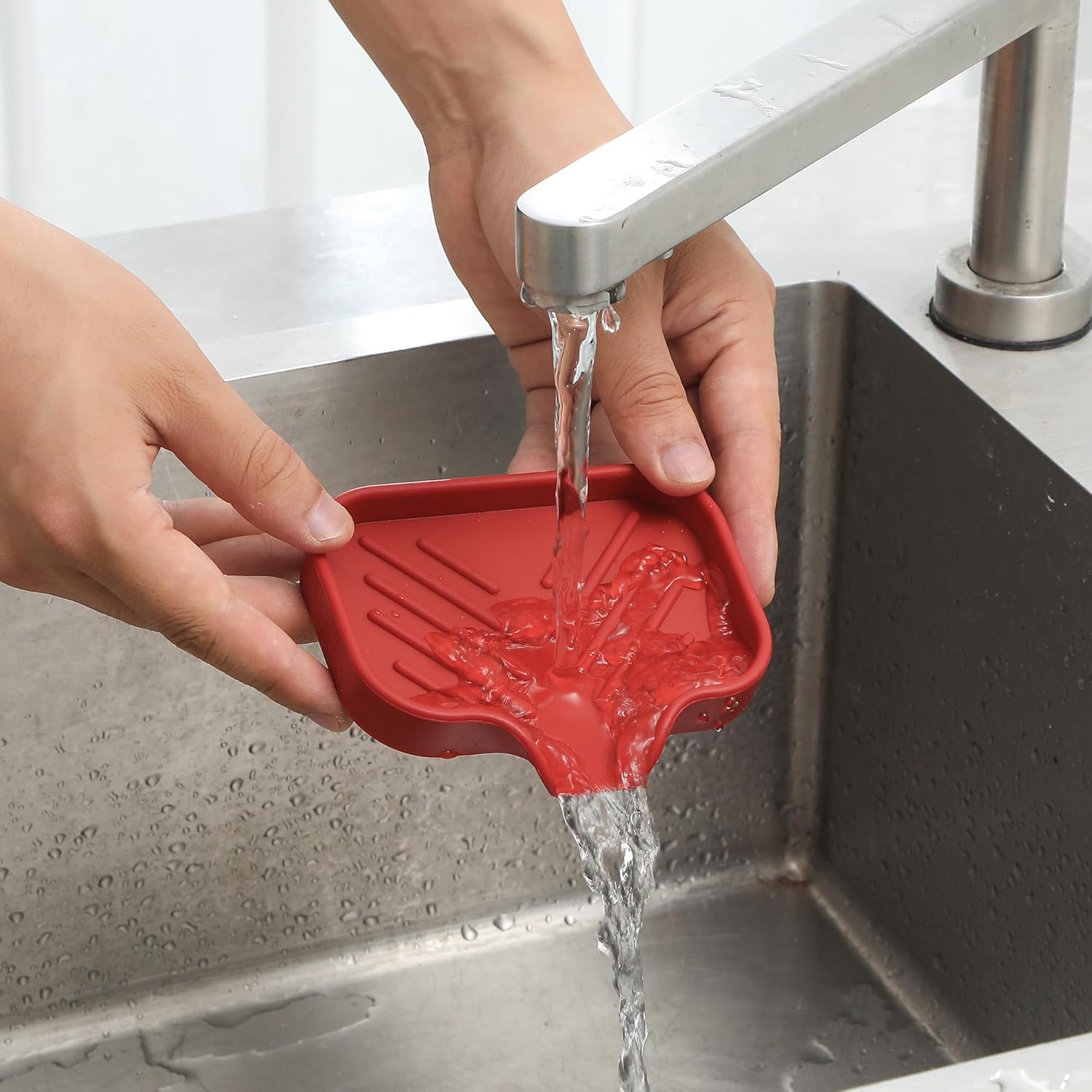 MicoYang Silicone Soap Dish with Drain Spout - 49x32