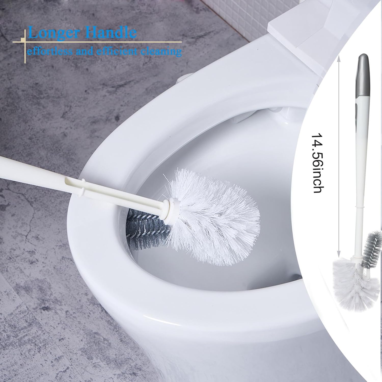 2 Pack Toilet Bowl Brush Without Holder for Deep Cleaning