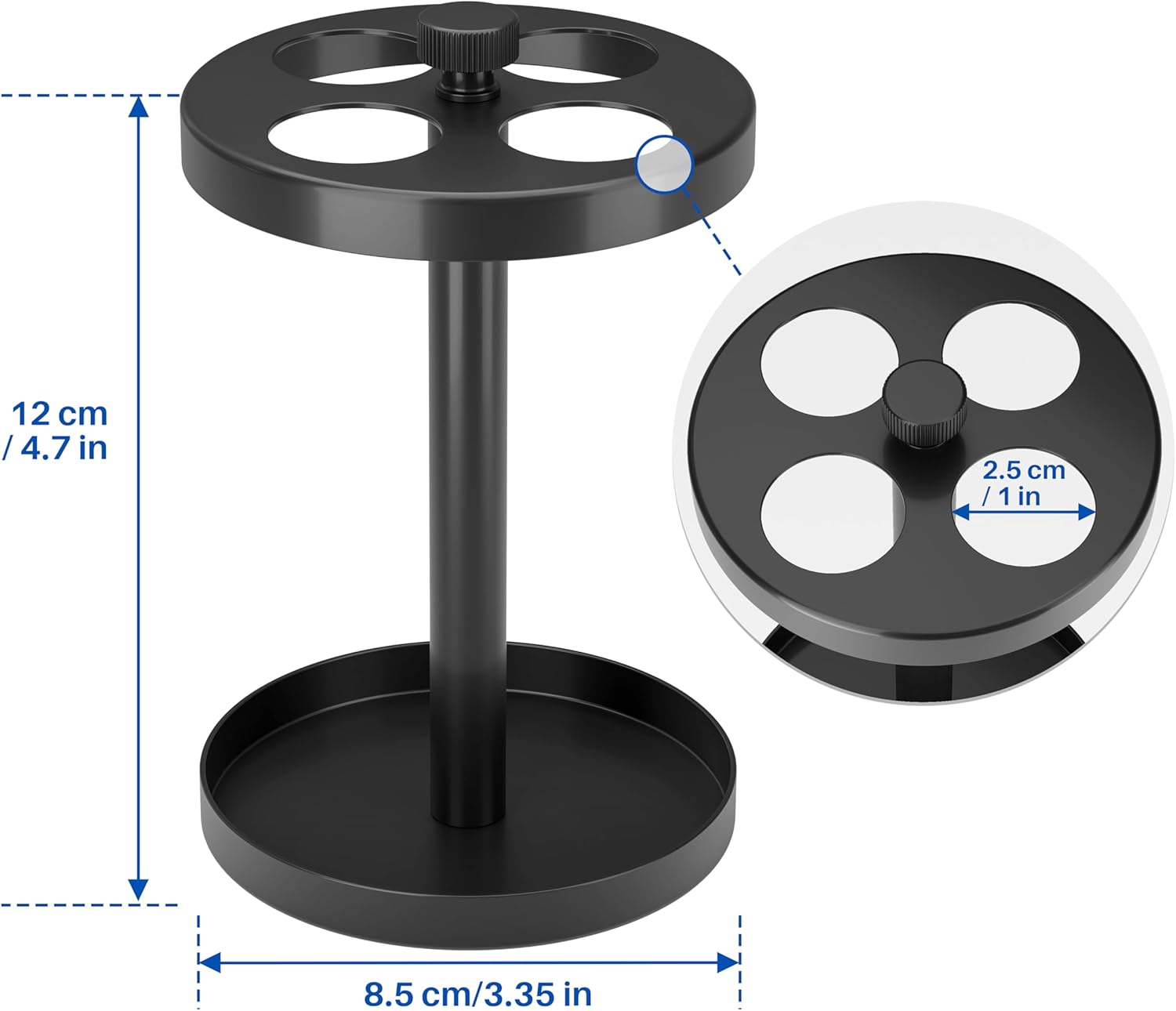 Black Stainless Toothbrush Holder Stand for Bathroom
