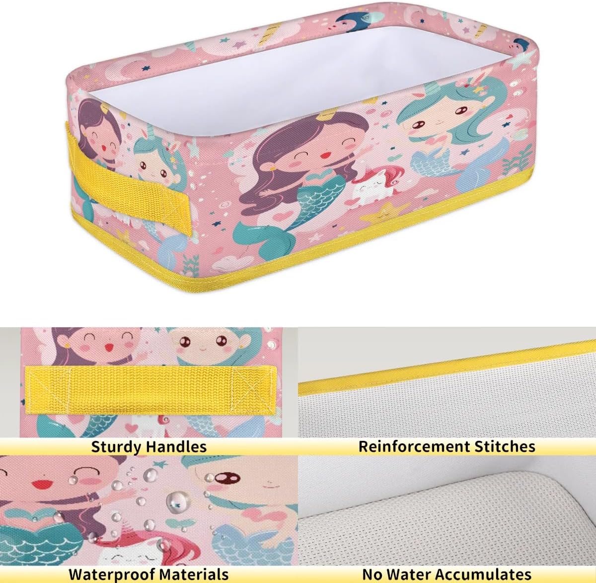 Tablerazzi Cute Cartoon Mermaid Toilet Paper Basket with Handle