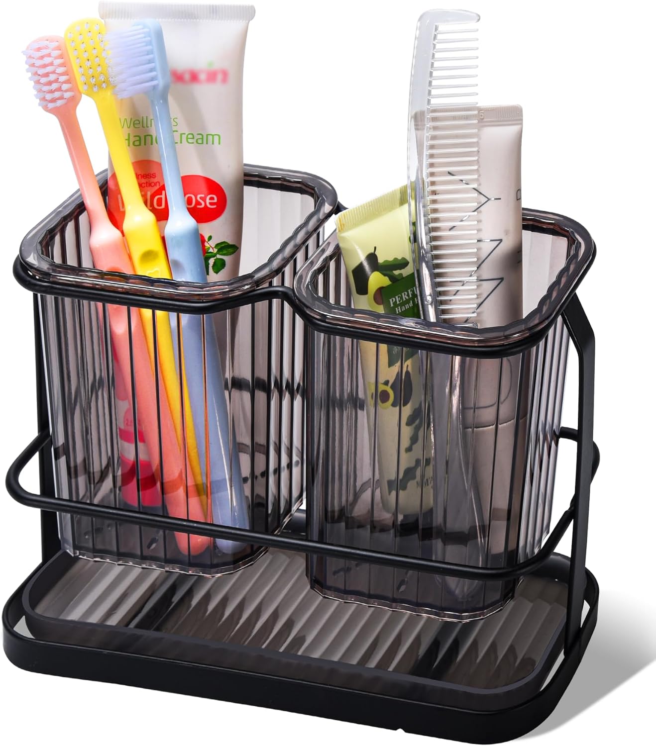 KONE Black Toothbrush Holders for Bathrooms
