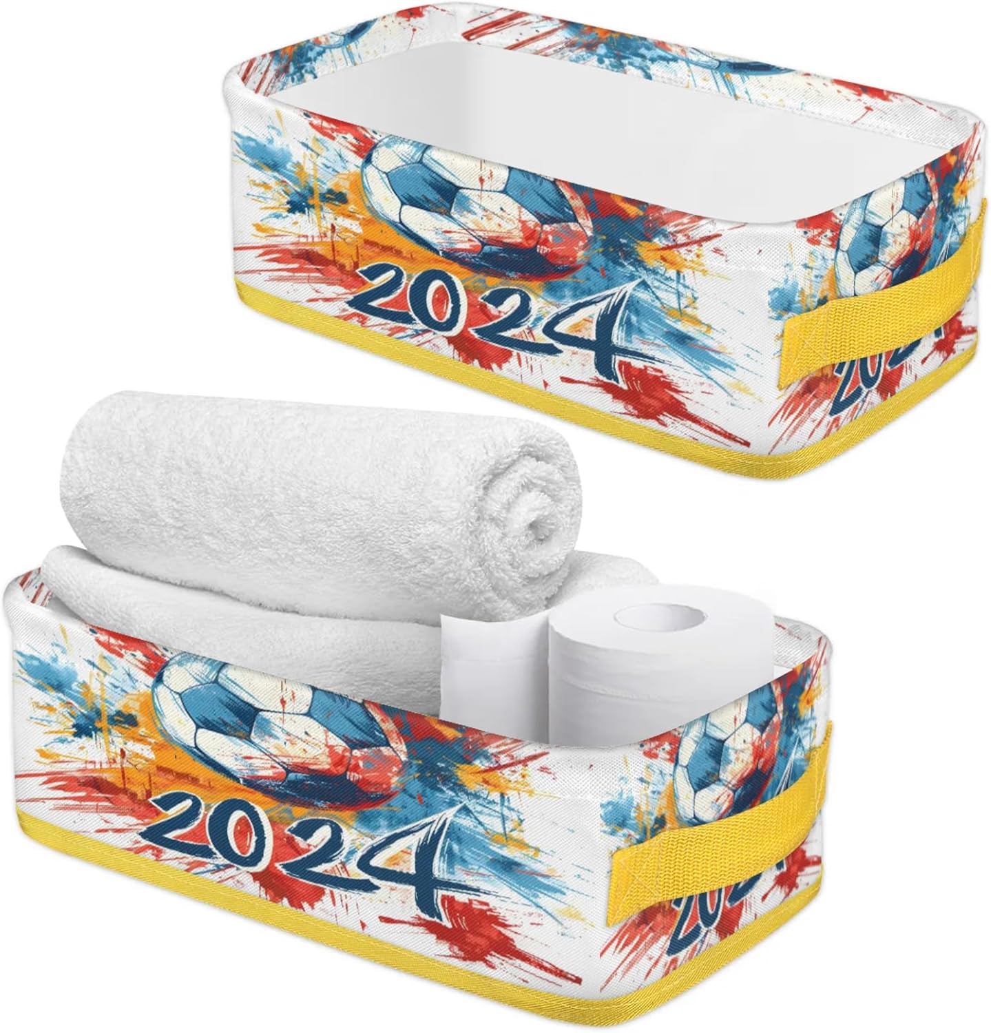Soccer Balls Toilet Tank Topper Paper Basket