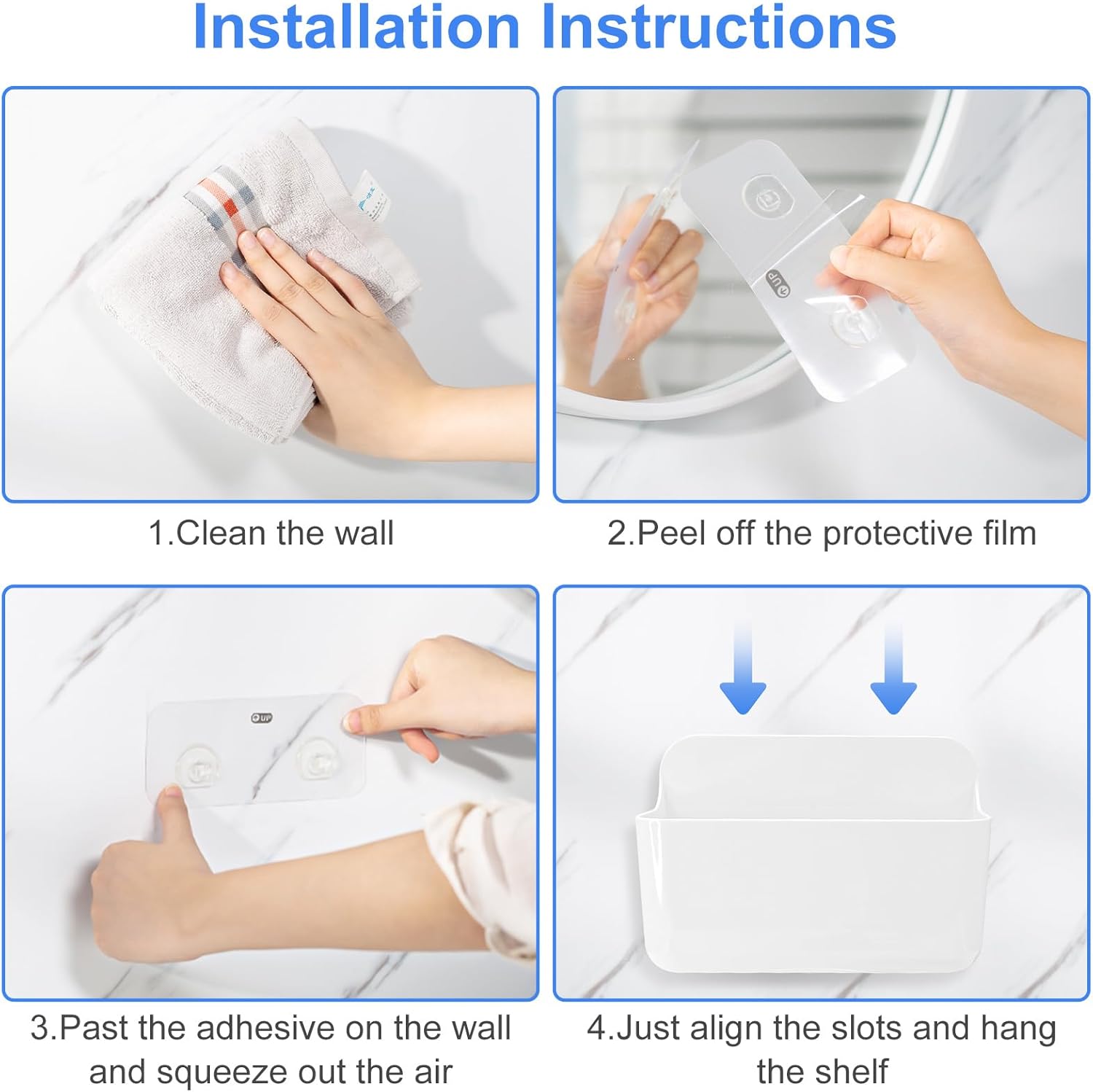 ANRUI Wall Mounted Shower Shelf - White