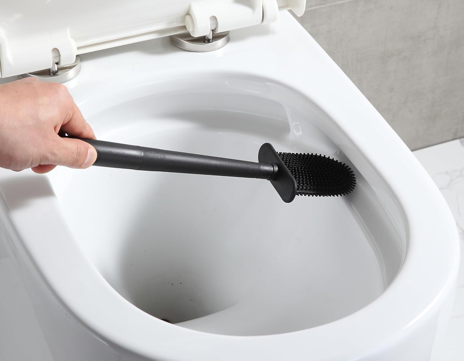 3-in-1 Toilet Brush Plunger Set with Bracket Gray