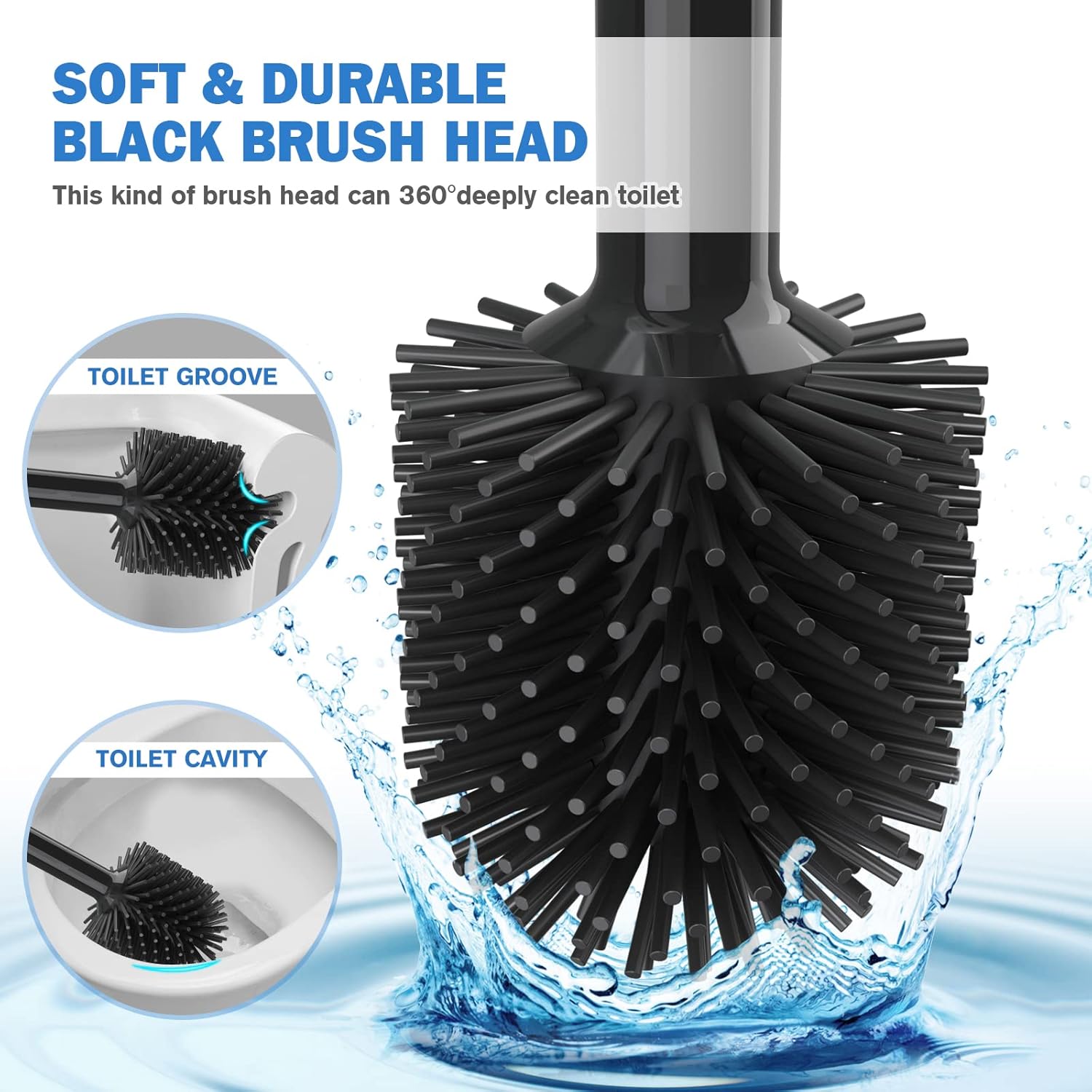Trenti Toilet Plunger and Brush Set with Caddy Stand