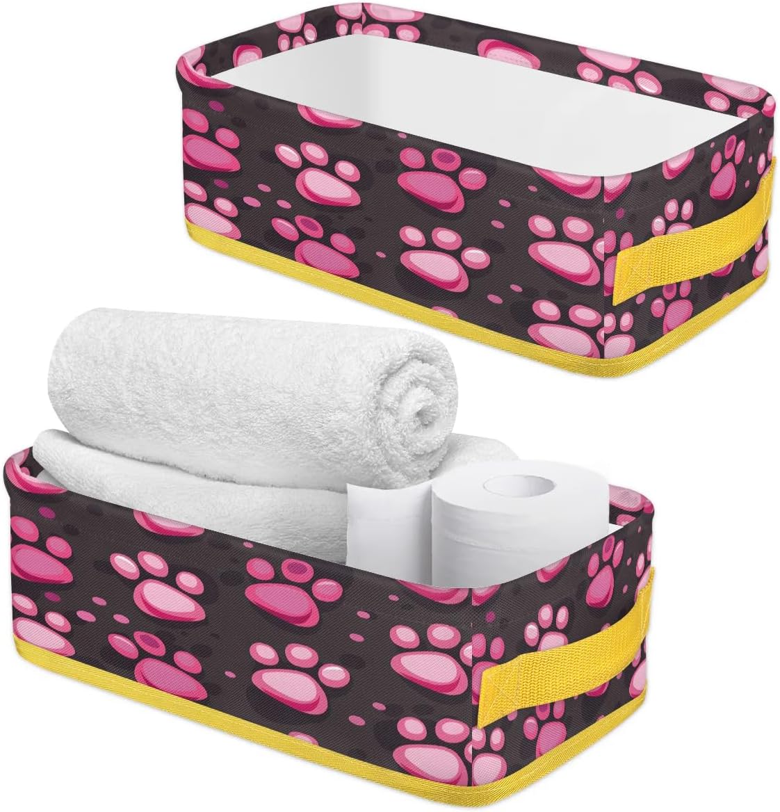Tablerazzi Dog Paw Print Toilet Paper Basket with Handle