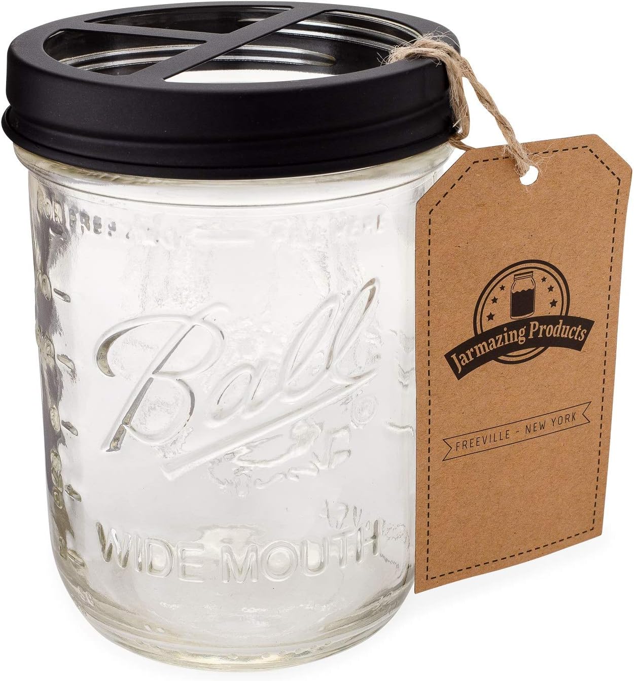 Jarmazing Products Mason Jar Toothbrush Holder Black 1