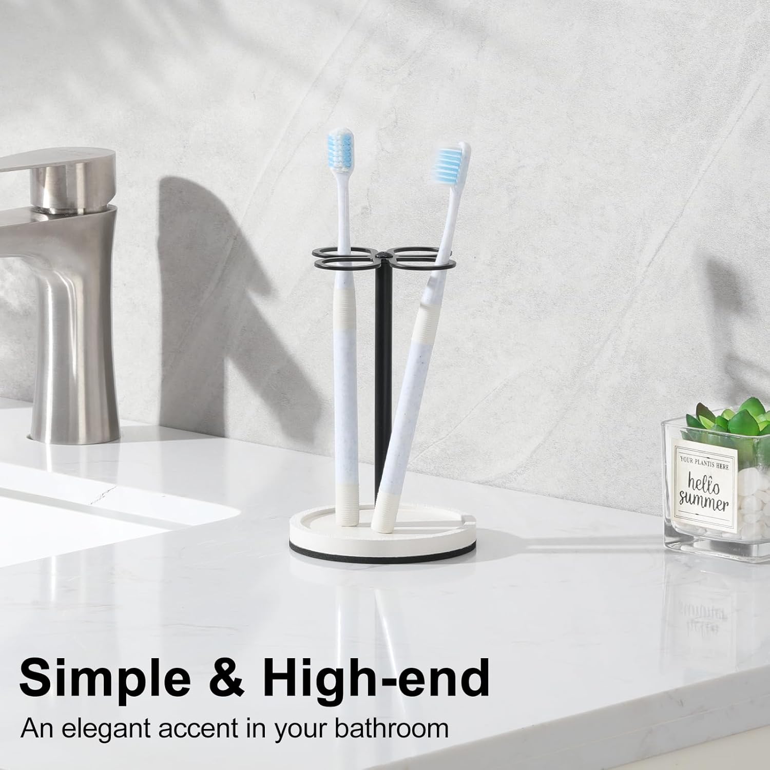 Luxspire Toothbrush Holder Stand Matte Black