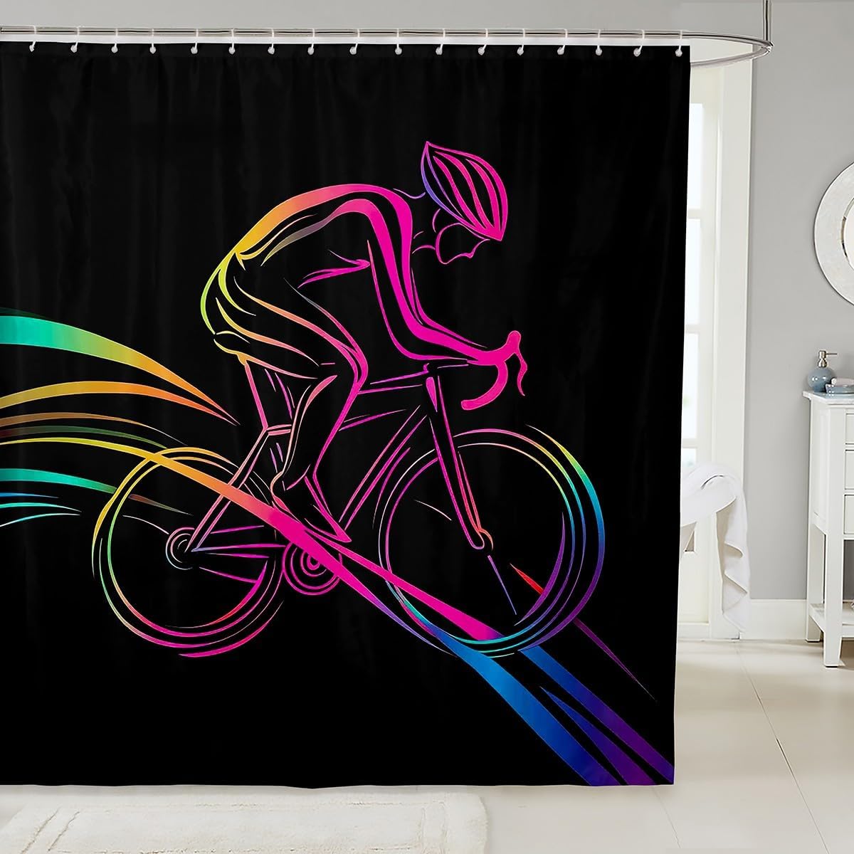 Feelyou Bicycle Rider Shower Curtain 72x84