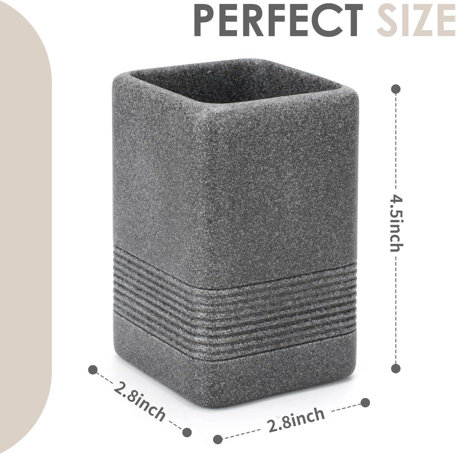 INIUNIK 2PCS Resin Toothbrush Holder Set Dark Grey