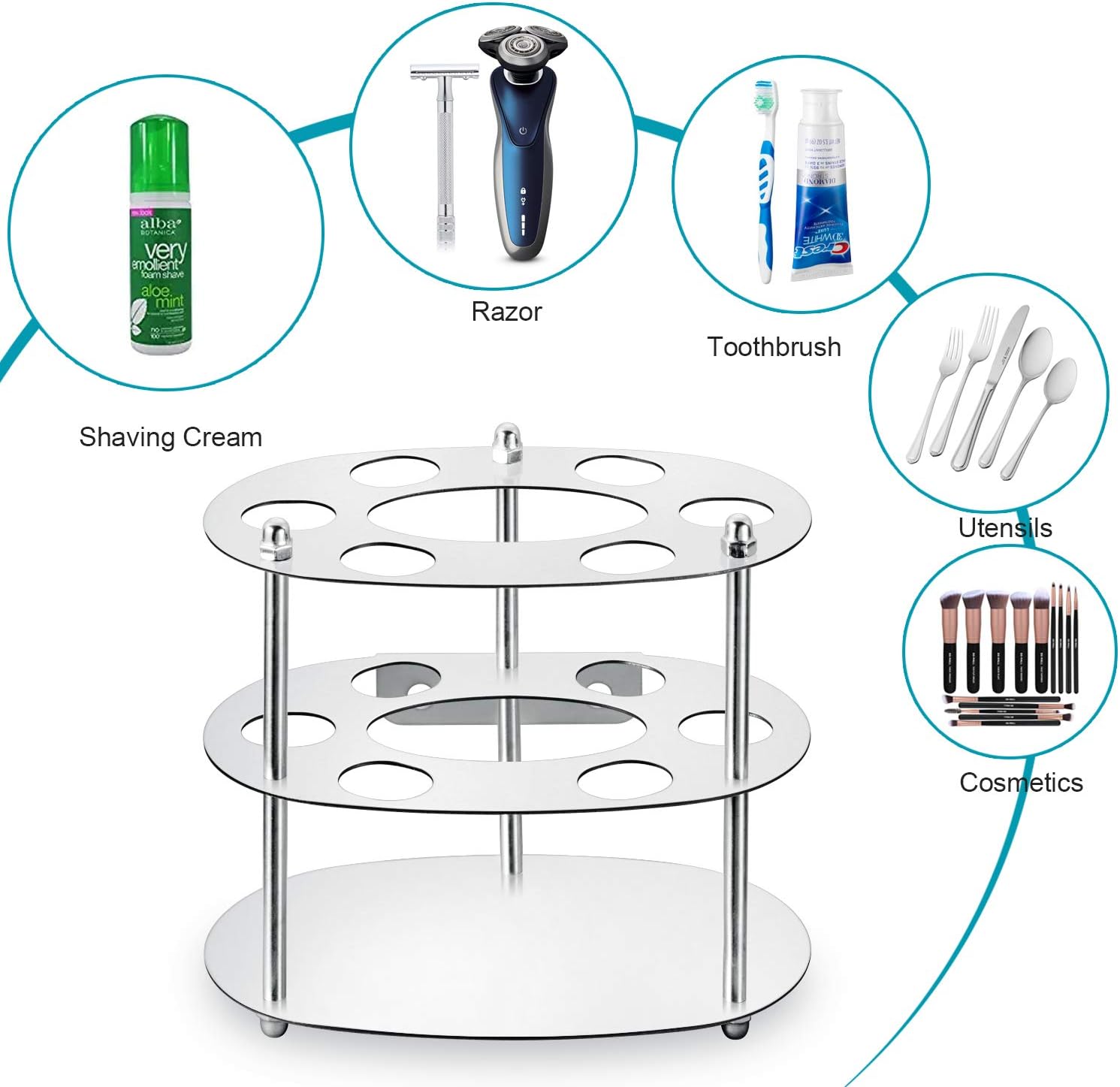 Nowyeh Stainless Steel Toothbrush Holder with 6 Slots 1