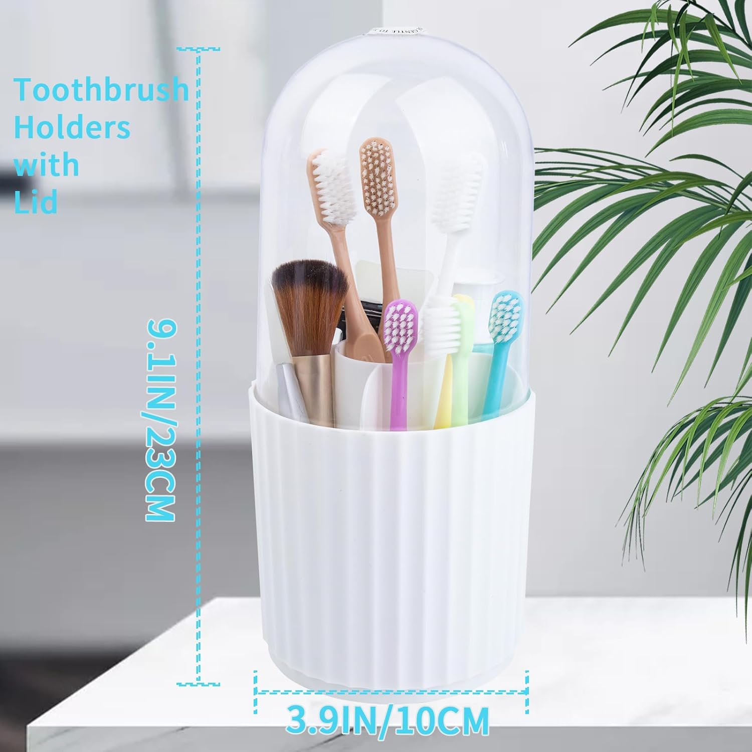 OOXYG Large Capacity Toothbrush Holder with Lid and 5 Slots