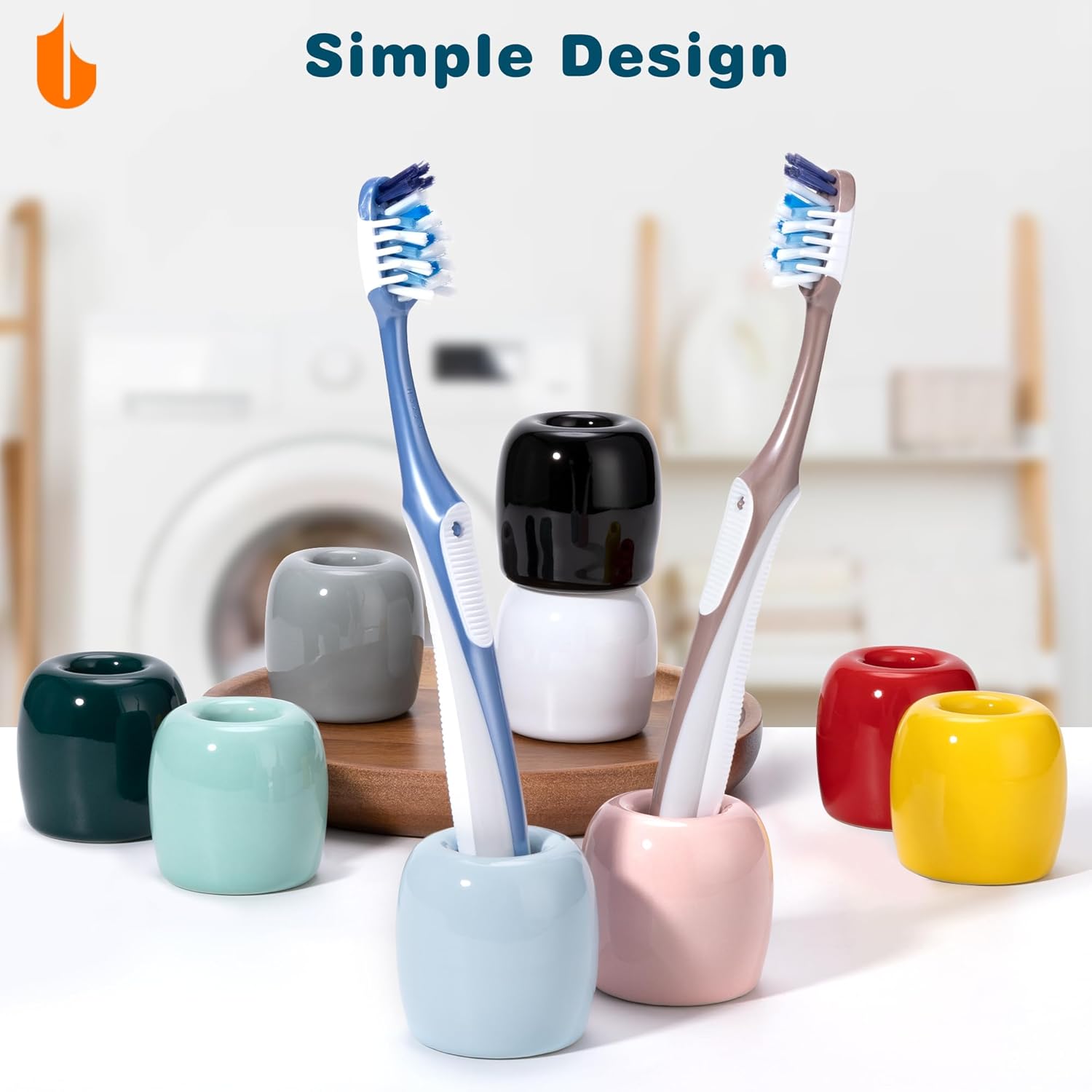 Urbanstrive Ceramic Toothbrush Holders 2 Pack White