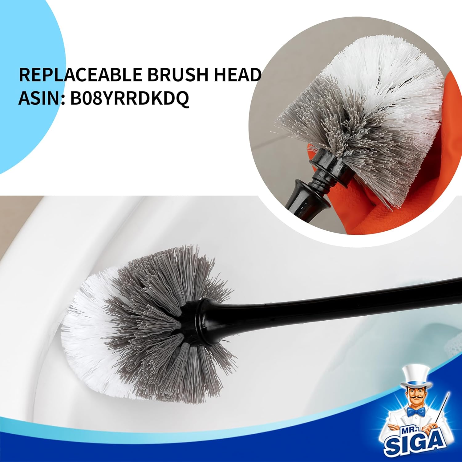 MRSIGA Toilet Plunger and Bowl Brush Set 1