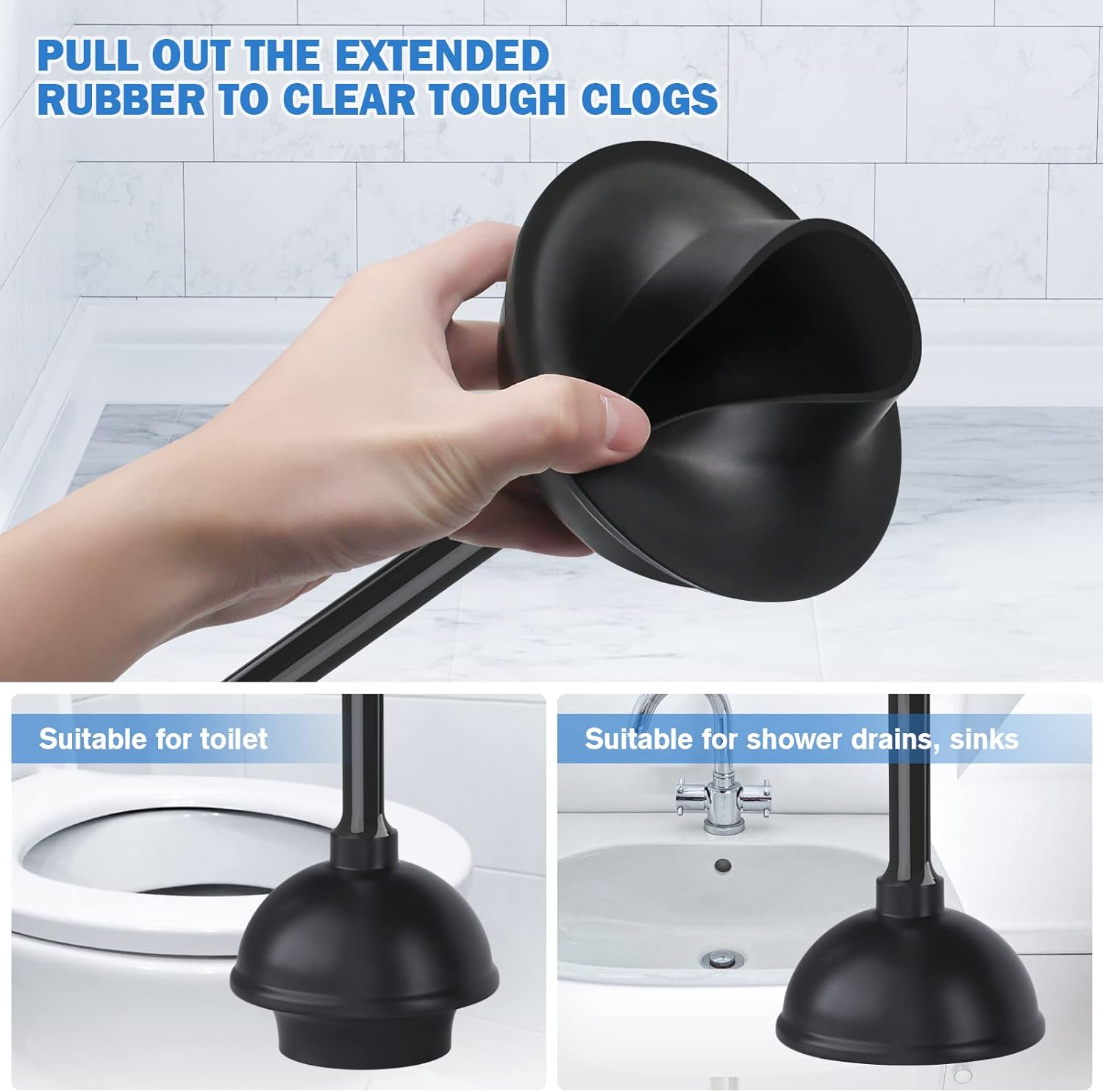Trenti Toilet Plunger and Brush Set with Caddy Stand