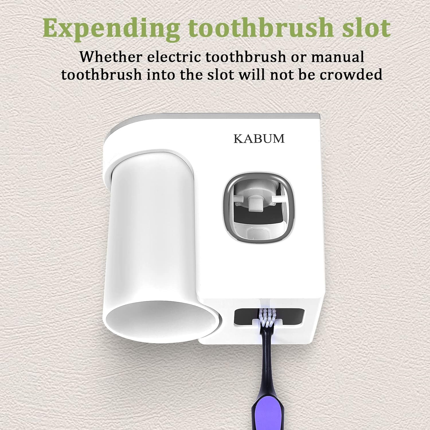 KABUM Toothbrush Holder - Wall Mounted Grey