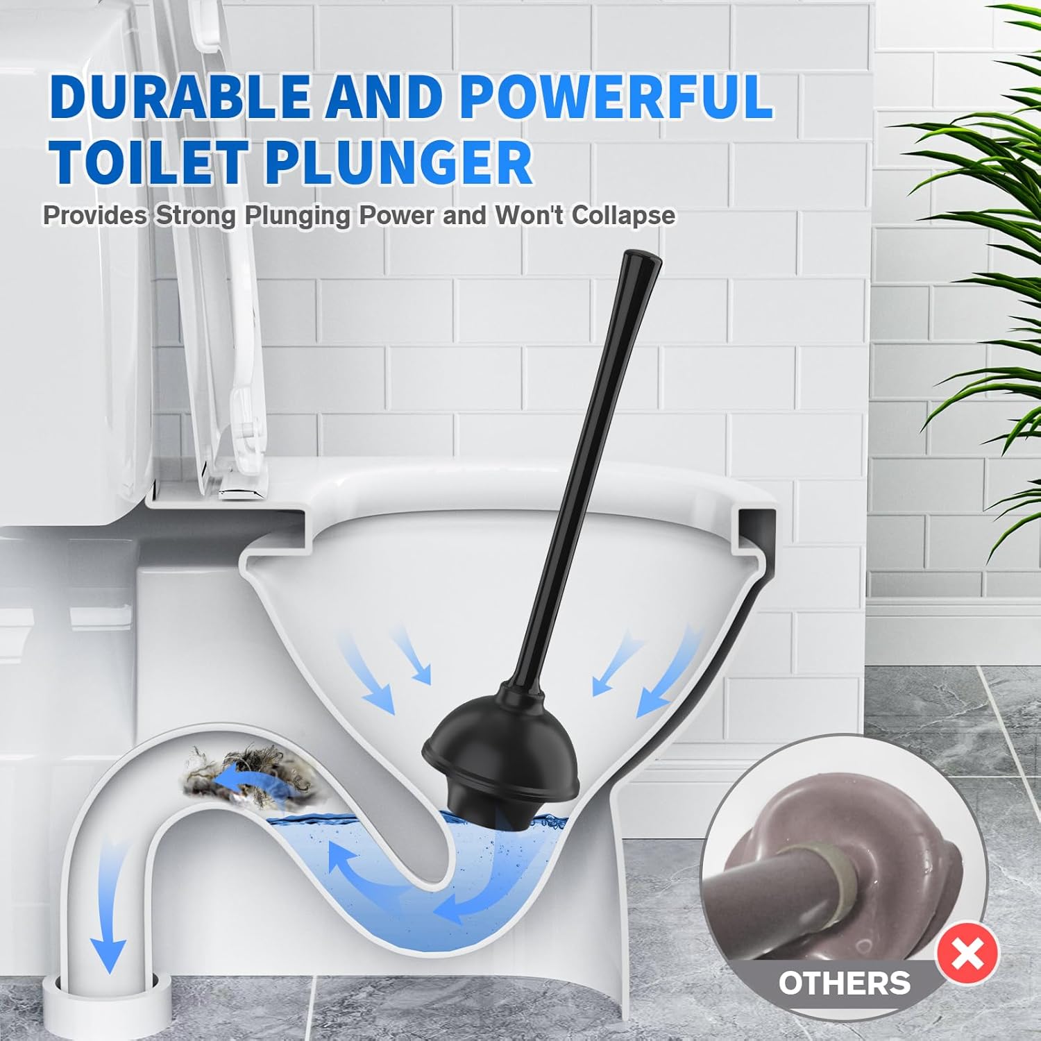 LOVLOY 2-in-1 Toilet Plunger and Brush Set