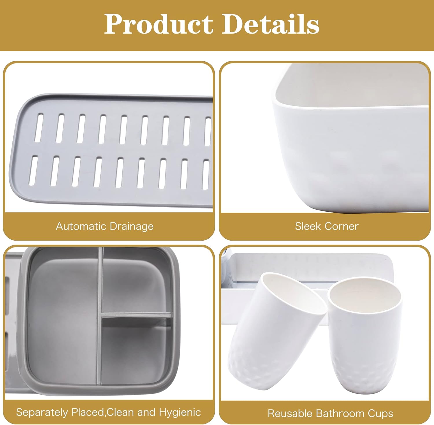 Ayswupt Electric Toothbrush Holder with 2 Cups Set