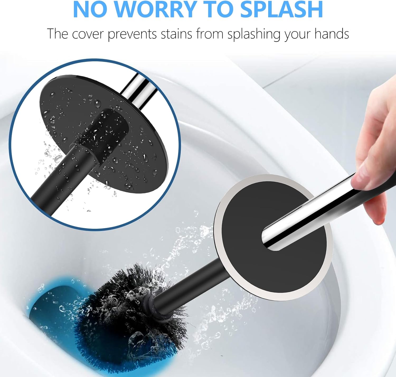 SetSail Toilet Brush Set 2 Pack with Holder and Durable Bristles