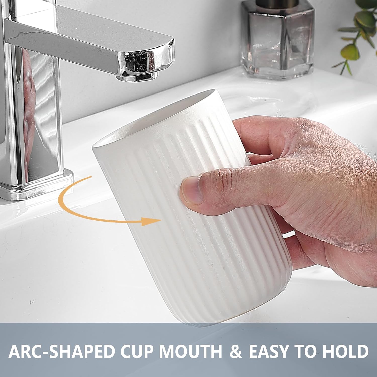White Ceramic Toothbrush Holder Set 2Pcs