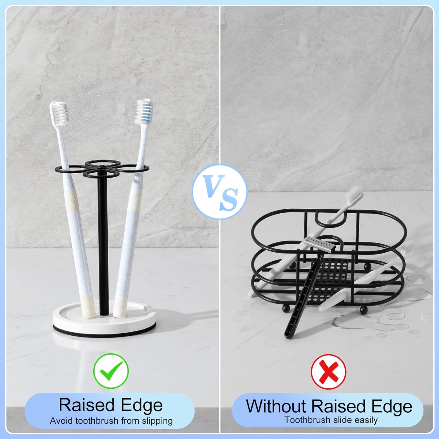 Luxspire Toothbrush Holder Stand Matte Black